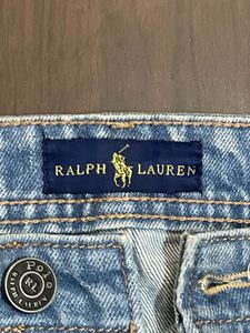 Light Wash Denim Jeans with Bear Patch