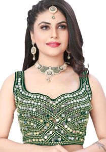 brand new mirror work backless blouse