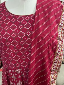 Biba Anarkali Maroon Printed Kurta
