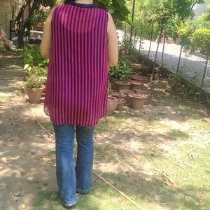 Chic Navy Blue Sleeveless Top