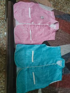 Stylish Pink And Blue Waistcoat