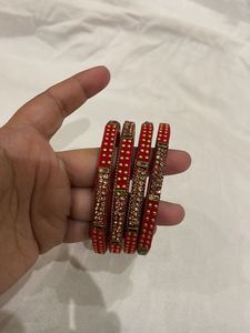 Red & Gold Bangle Set