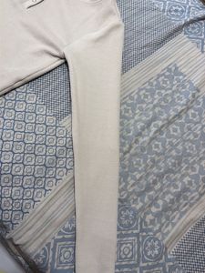 Cream Long Sleeve Henley Top