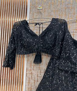 Stunning Black Sequined Lehenga Choli Set