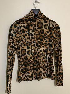 Urbanic High Neck Cheetah Print Top, New