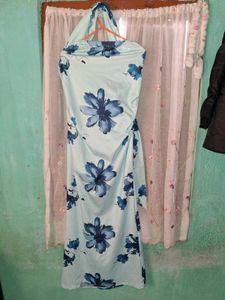 Light Blue Floral Maxi Dress