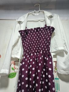 Sleave Less Dress With Jacket