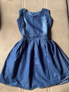 Blue Denim Fit &amp; Flare Dress