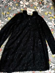 Elegant Black Lace Kurta