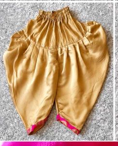 Elegant Pink patiala Kurta with Gold Print wit