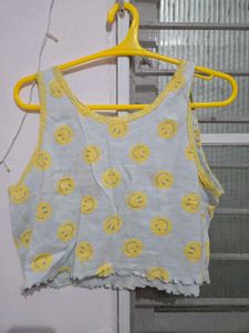 Cute Smiley Face Crop Top