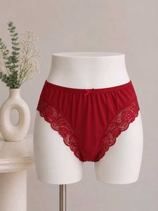 Red Lace Trim Briefs