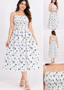 🔥 BUY 1, GET 1 FREE🔥Floral Smocked Midi Dress