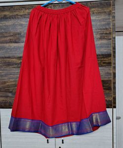 Authentic South Indian Zari Red Skirt