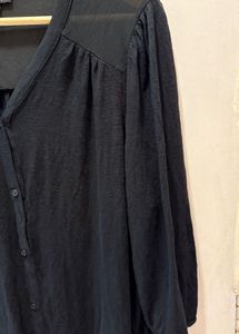 Black Button-Down Top