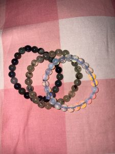Natural Stone Beaded Bracelet Set 3 piece