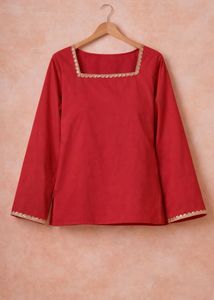 Red full sleeves kurti