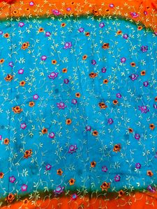 Double Shade Saree With Embriodery Work