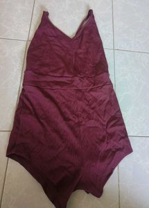 Backless Burgandy Swimsuit For Girls 😍