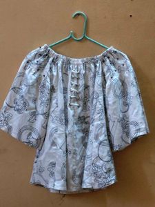 Boho Floral Print Off-Shoulder Blouse