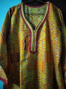 Beautiful Cotton Kurti In Yellow 💛 Colour