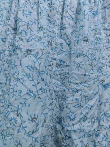 Blue Cotton Floral Print Kurta with Pant