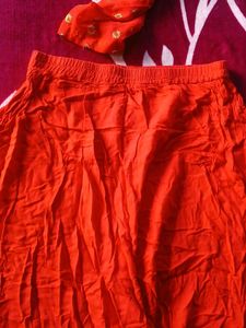 Red Printed Kurta and Palazzo Set