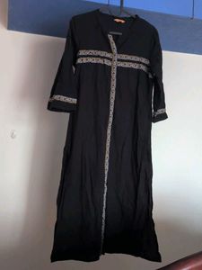 Black Kurta with slight Embroidery