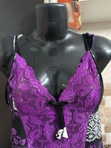 Purple Patchwork Lace Nightgown