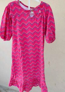Pink Chevron Mini Dress