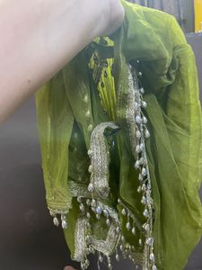 Green Sequined Kurta with pilazo dupatta