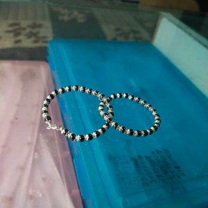 PS97Pure Silver &amp; Black Crystals Baby Nazariya