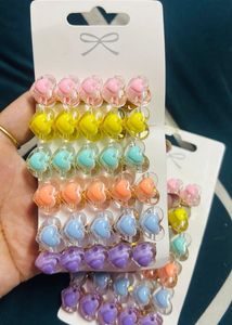 Cute Heart Hair Clips - Set of 10