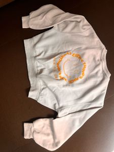 White Cropped Sweatshirt