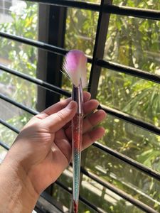 Fan Makeup Brush with crystal