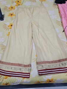 Cream plazzo pant