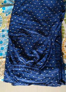 Elegant Blue Palazzo Pants with Gold Dots