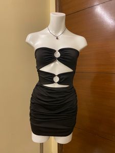 Black Cutout Bodycon Mini Dress 🍒