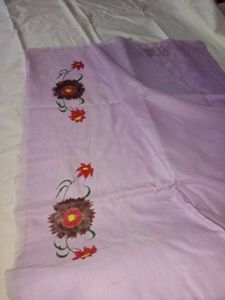 Beautiful Lavender Saree with Floral Print