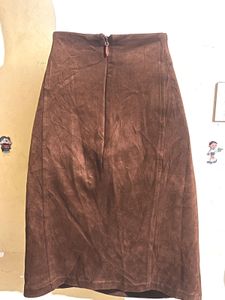 Brown Suede Mini Skirt