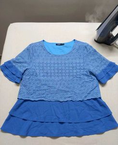 Blue Tiered Top