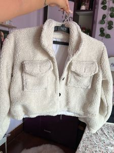 Cozy Teddy Fleece Cropped Jacket
