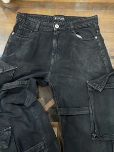 Black Cargo Jeans