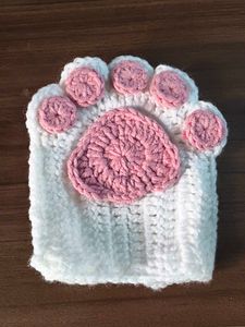 Crochet Paw Hand Gloves