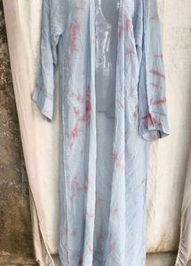 I. Light Blue Tie-Dye Maxi Robe