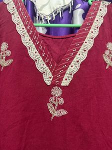 Maroon Kurta Set with Dupatta