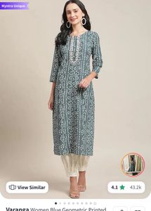 Elegant Grey Printed Kurta