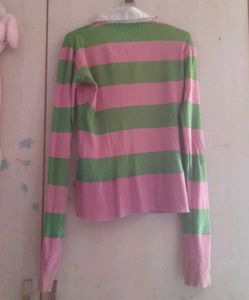 Striped Full Sleeve Rugby Top