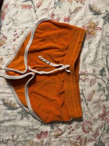 Orange Terry Cloth Dolphin Shorts
