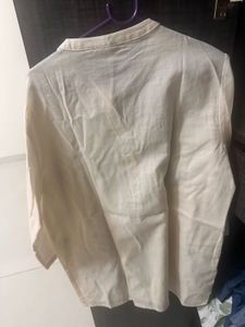 Cream Embroidered Kurti